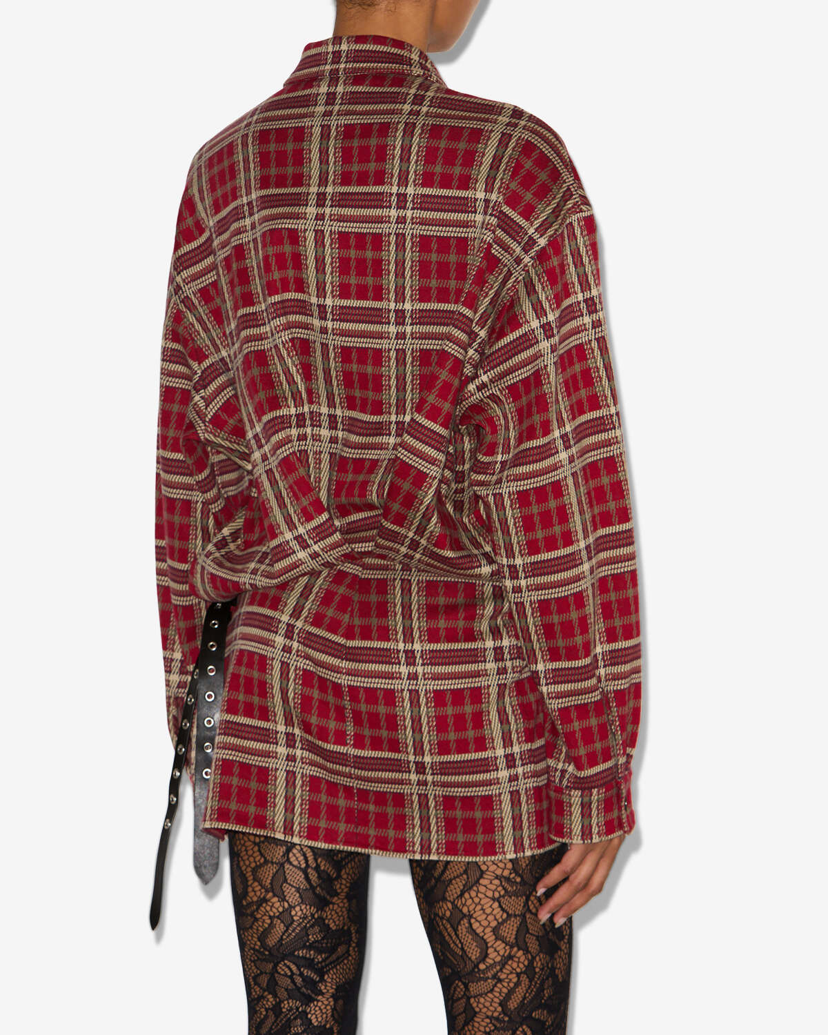 Blandia plaid shirt dress - Red - Woman - 4