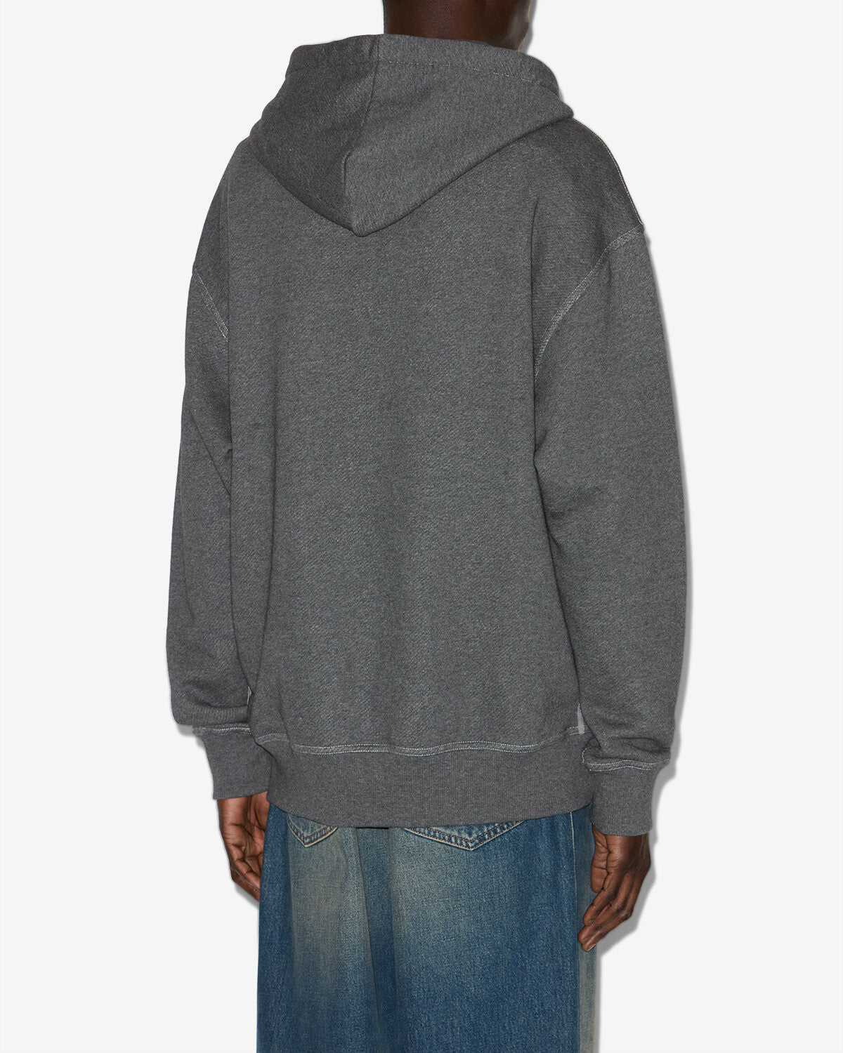 Matte 면 후드티 - Anthracite - Man - 4