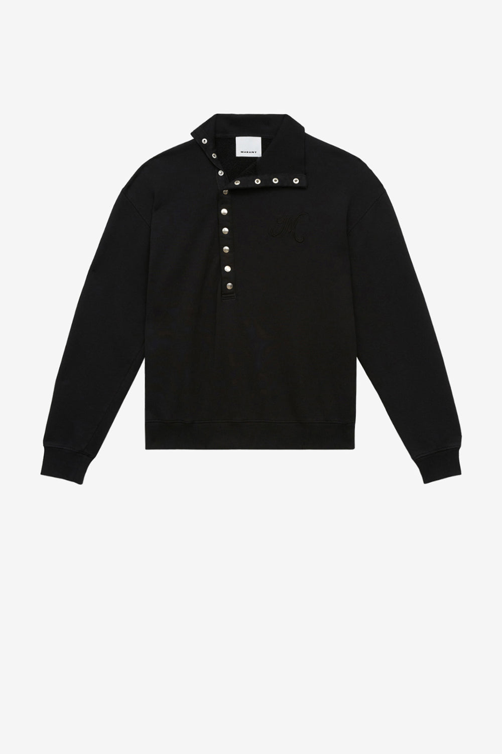 Marcos zip-up collar sweatshirt - Black - Man - 1