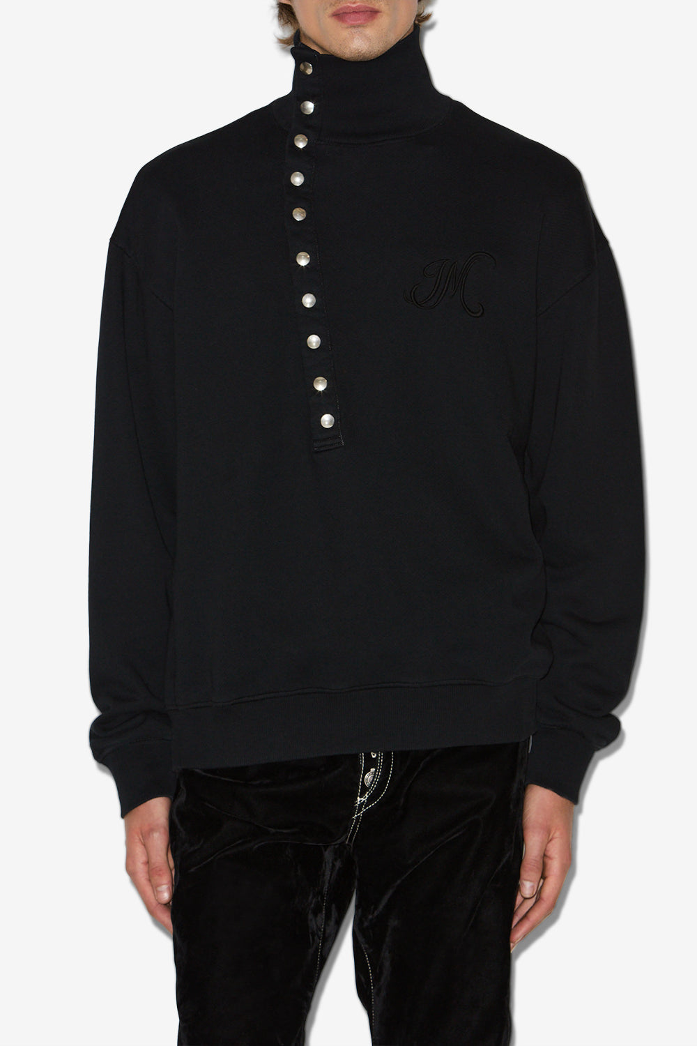 Marcos zip-up collar sweatshirt - Black - Man - 4