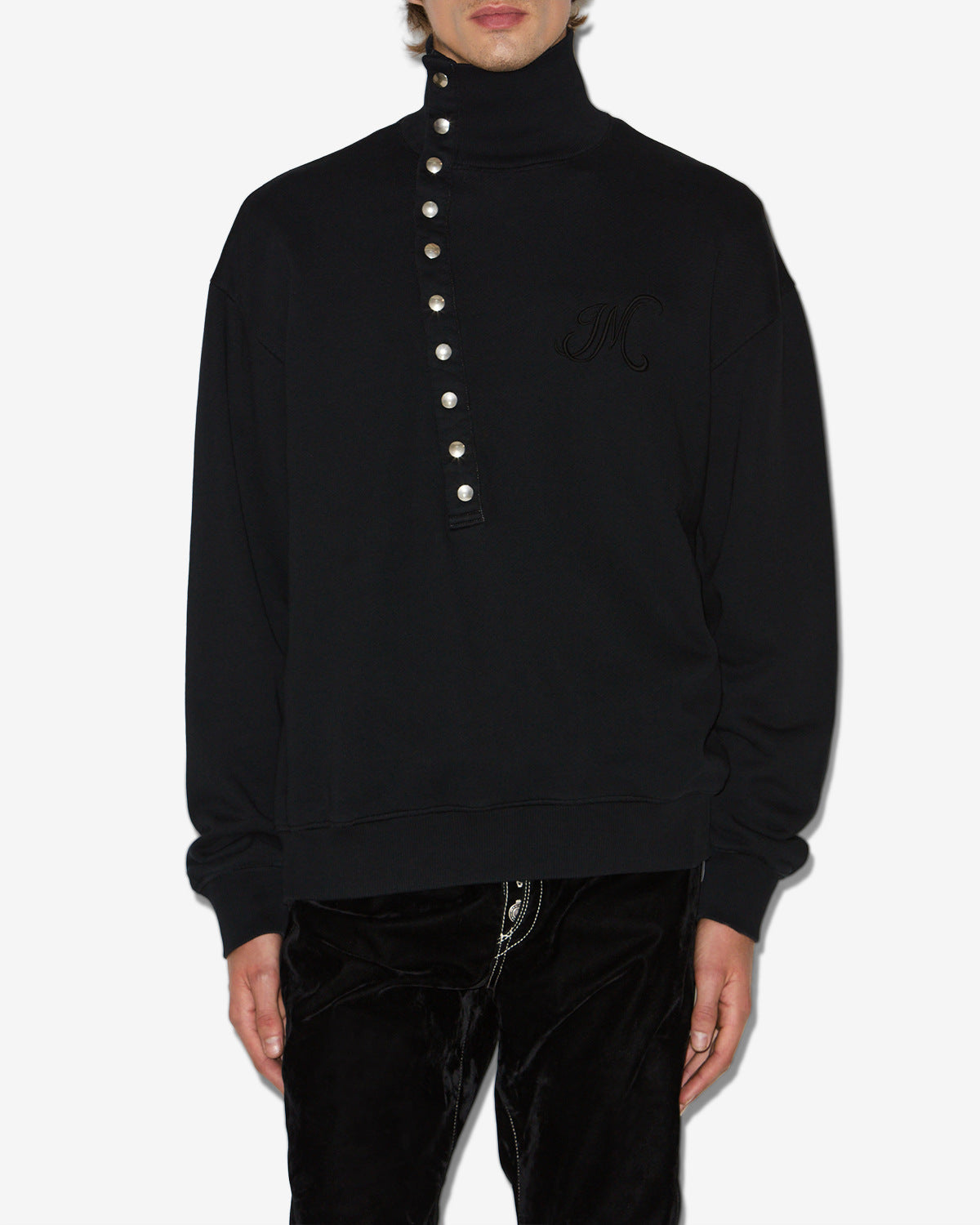 Sweat-shirt marcos  à col camionneur - Noir - Man - 3