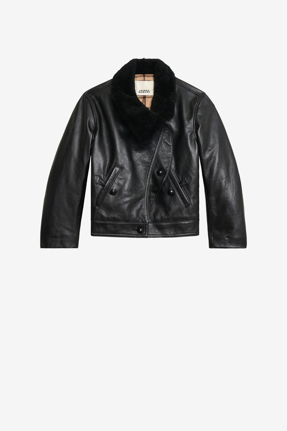 Chaqueta de cuero suave briyana - Negro - Woman - 1