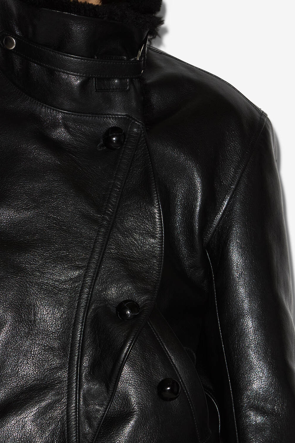 Chaqueta de cuero suave briyana - Negro - Woman - 3
