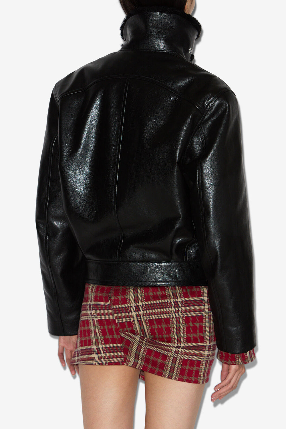 Chaqueta de cuero suave briyana - Negro - Woman - 5