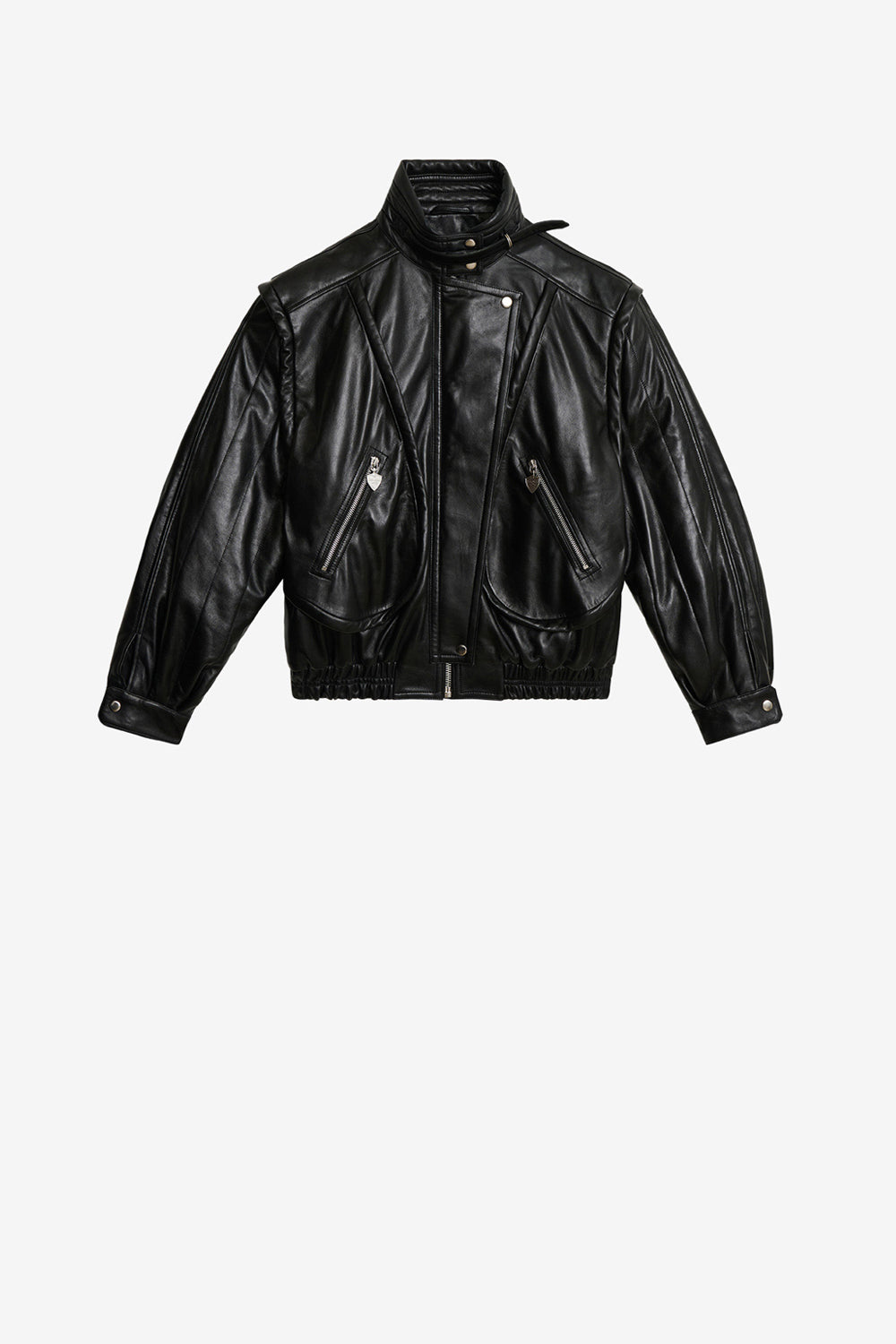 Chaqueta vintage de cuero suave carole - Negro - Woman - 1