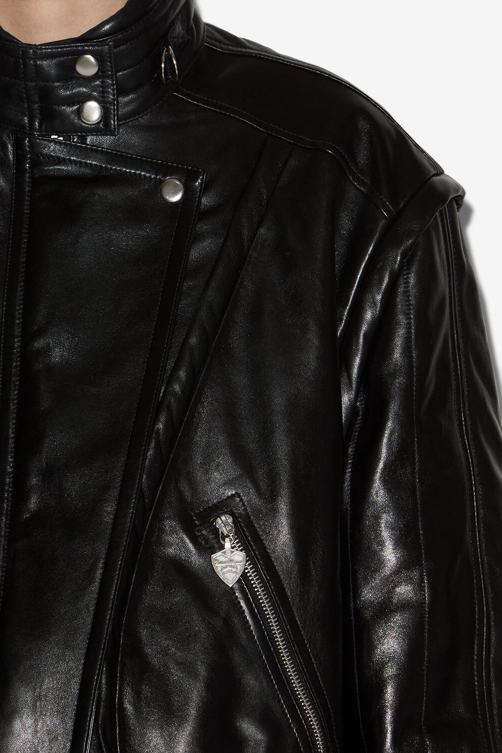 Chaqueta vintage de cuero suave carole - Negro - Woman - 3