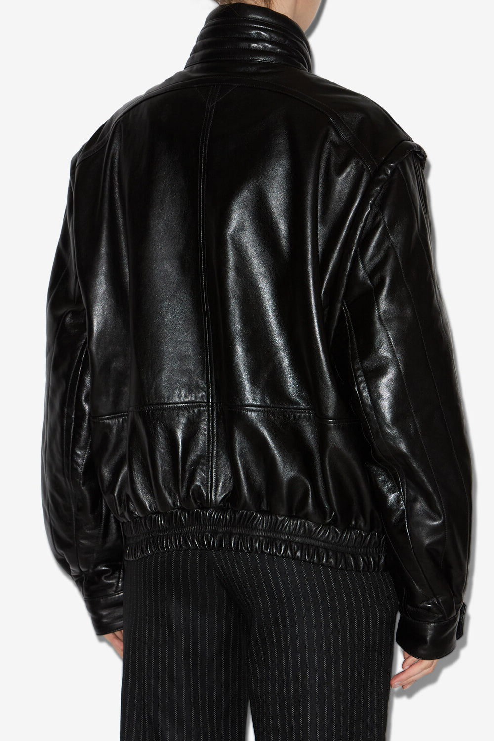 Chaqueta vintage de cuero suave carole - Negro - Woman - 5