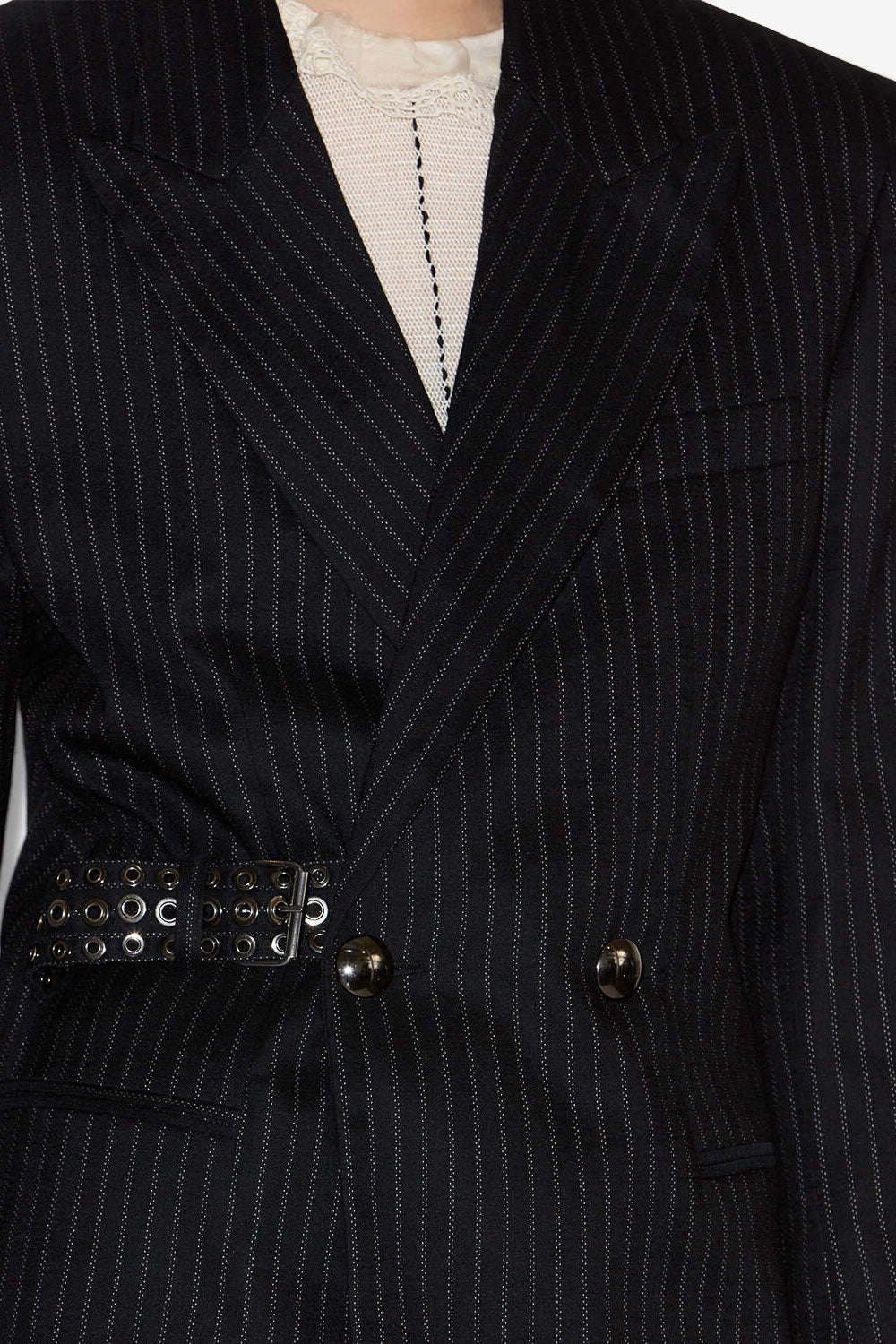 Chaqueta de traje a rayas nahia - Negro - Woman - 3