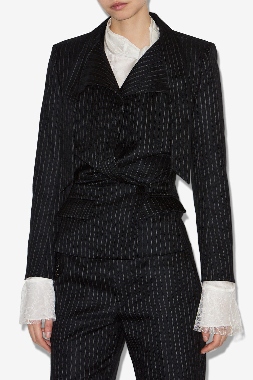 Chaqueta de traje a rayas de tenis nelvia - Negro - Woman - 4