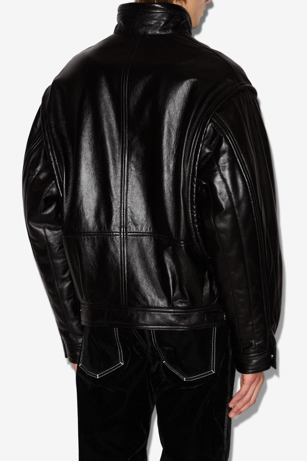 Giacca vintage in pelle yosri - Nero - Man - 5
