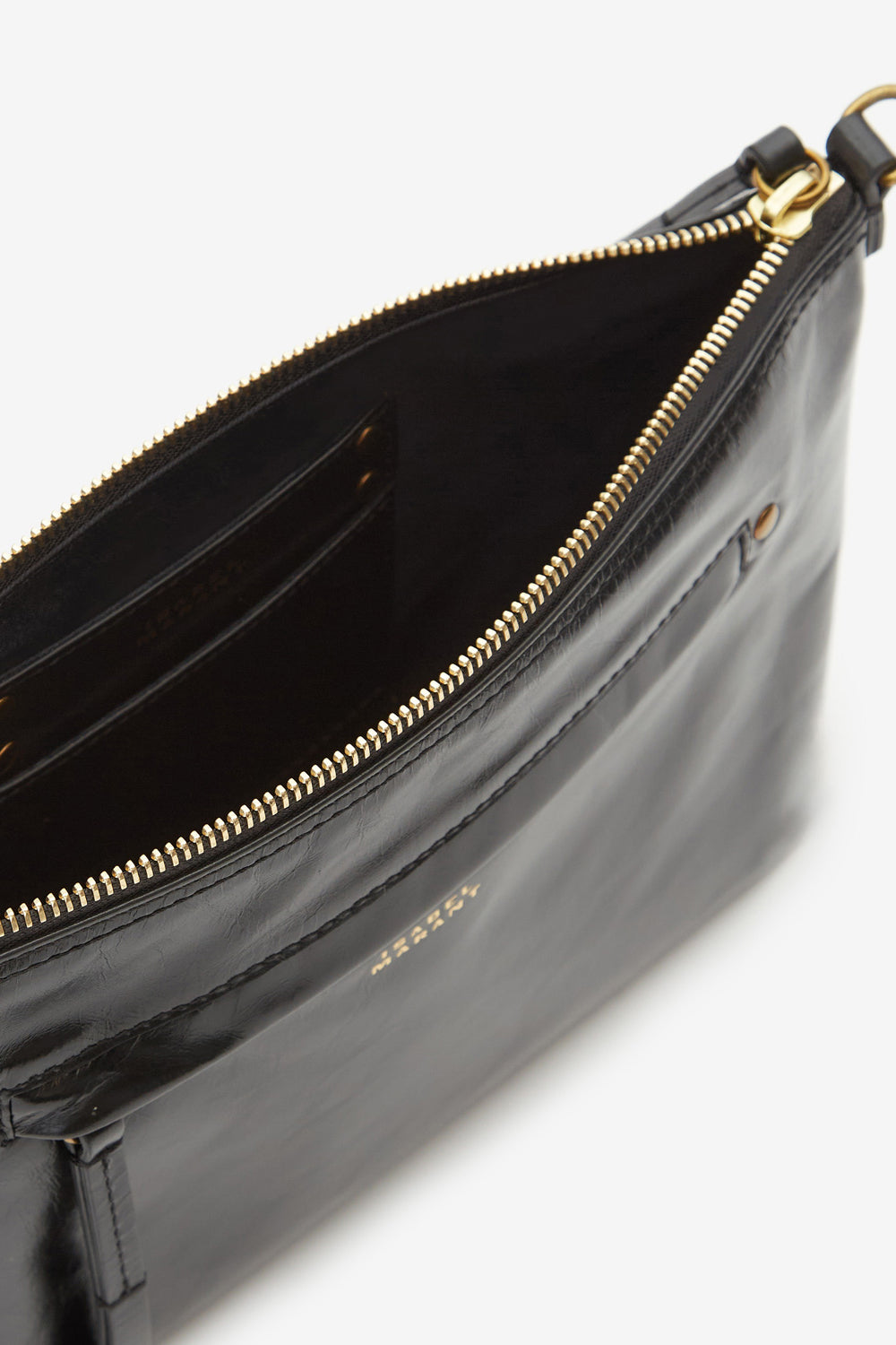 Sac à bandoulière nessah en cuir de vachette brillant - Noir - Woman - 4