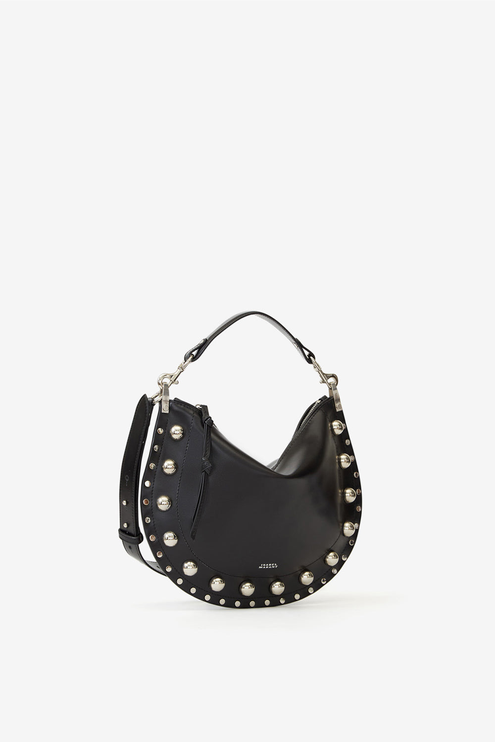 Bolso oskan soft zip de piel suave de vaqueta con tachuelas - Negro - Woman - 4