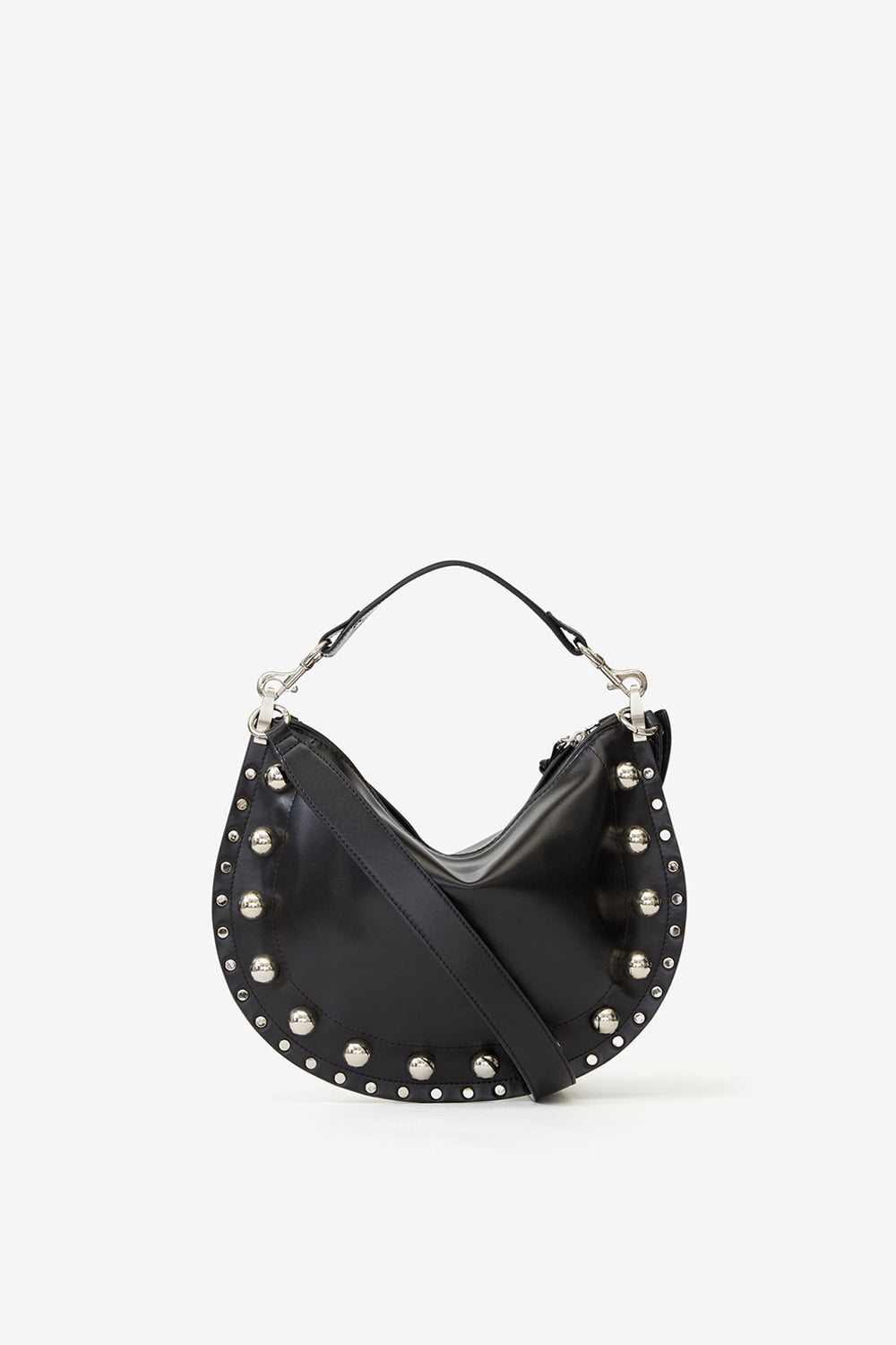 Bolso oskan soft zip de piel suave de vaqueta con tachuelas - Negro - Woman - 2