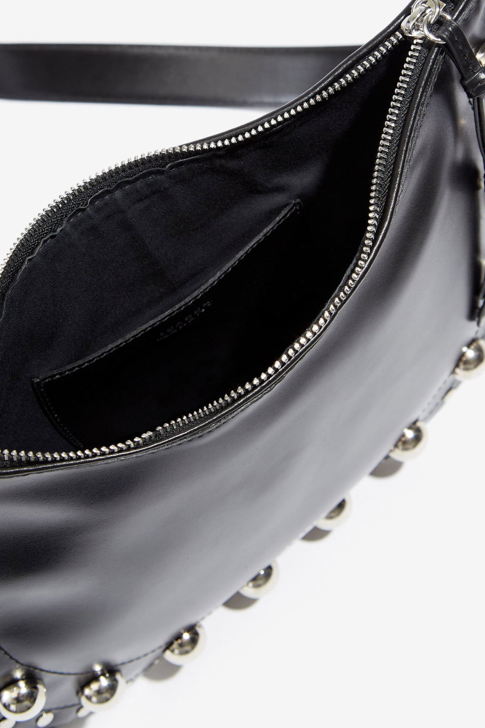 Bolso oskan soft zip de piel suave de vaqueta con tachuelas - Negro - Woman - 3