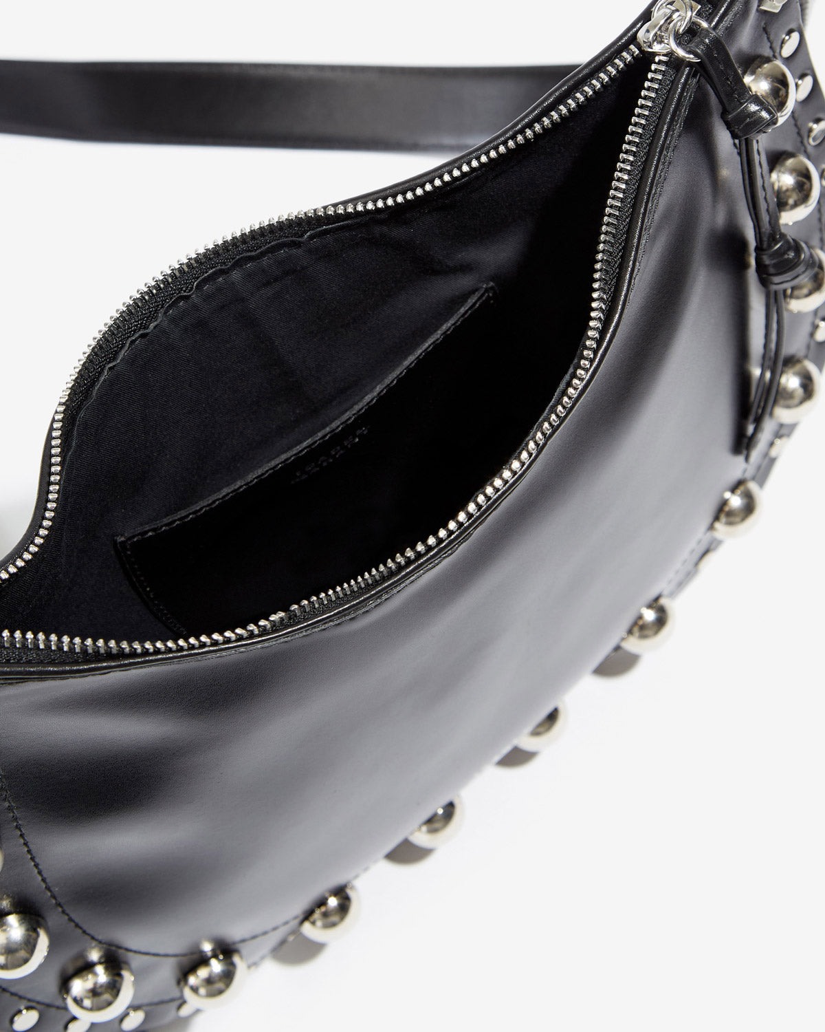 Sac oskan soft zip en cuir de vachette clouté - Noir - Woman - 3