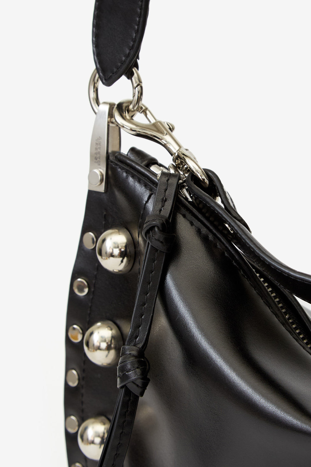 Bolso oskan soft zip de piel suave de vaqueta con tachuelas - Negro - Woman - 6