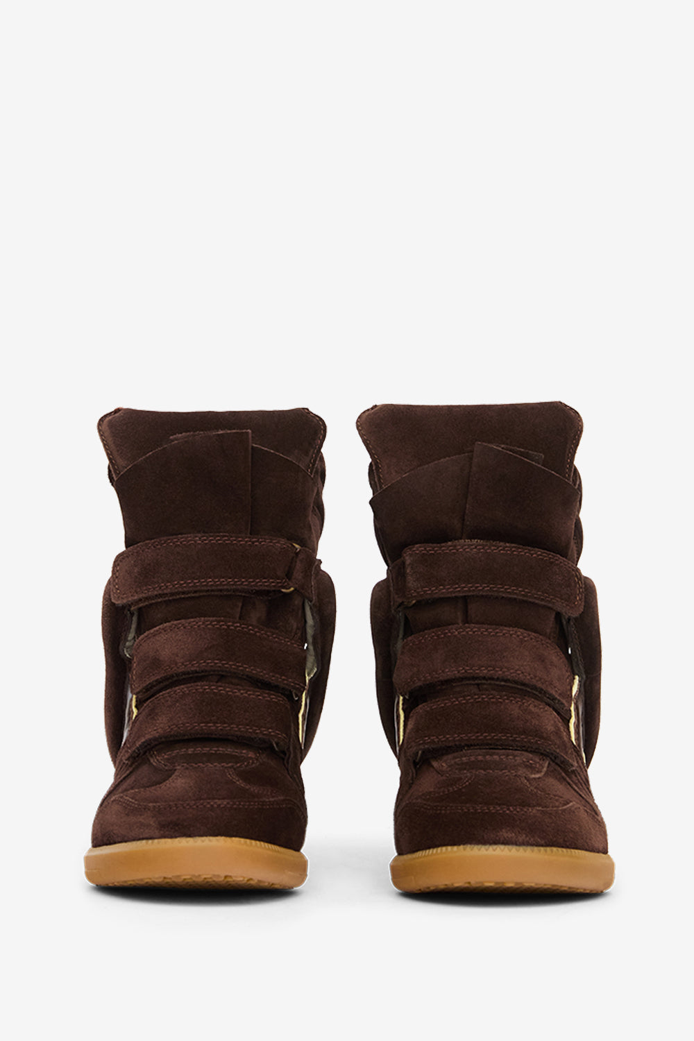 Bekett スエードレザー プラットフォームスニーカー - Chocolate - light yellow - Woman - 4