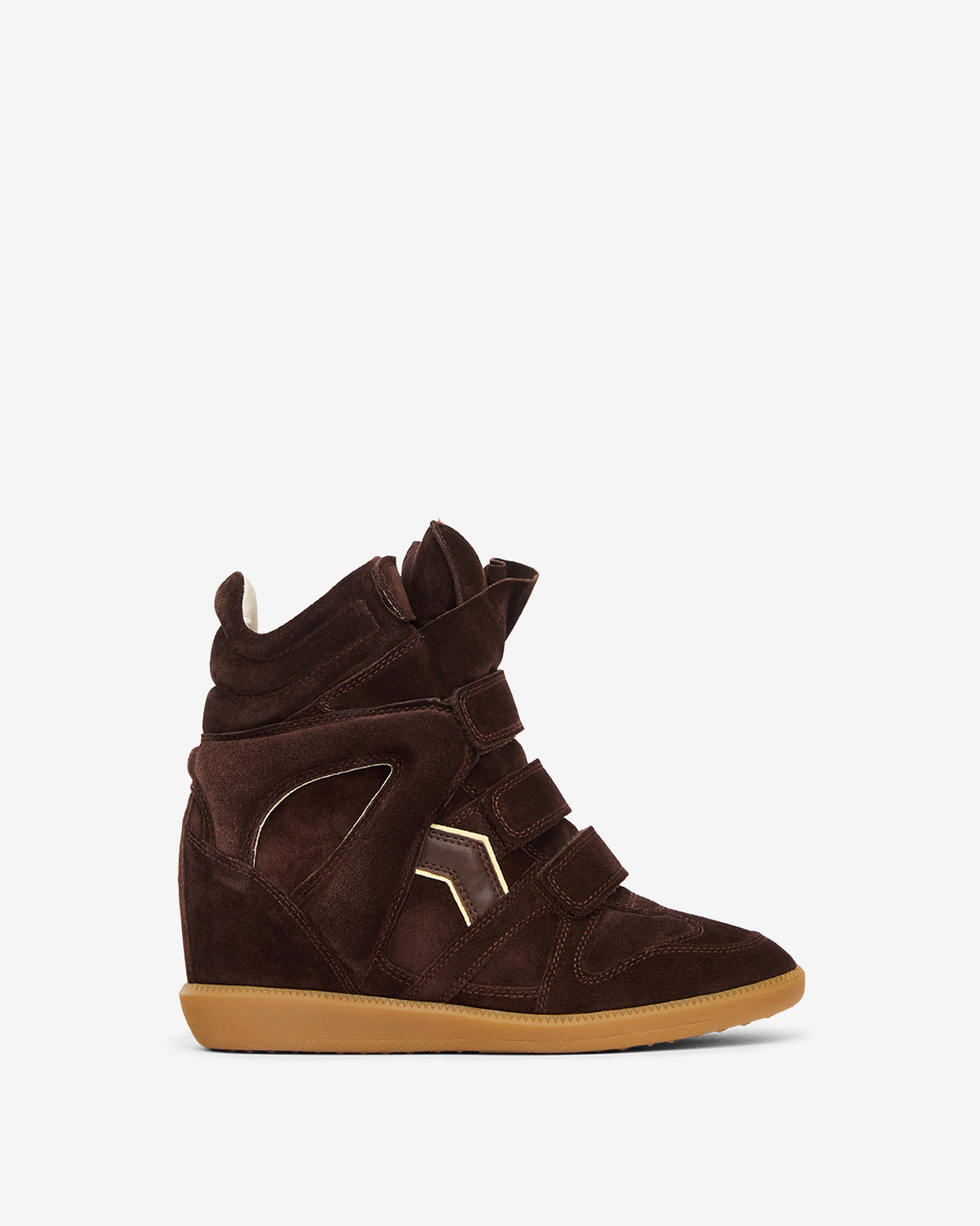 Bekett スエードレザー プラットフォームスニーカー - Chocolate - light yellow - Woman - 1