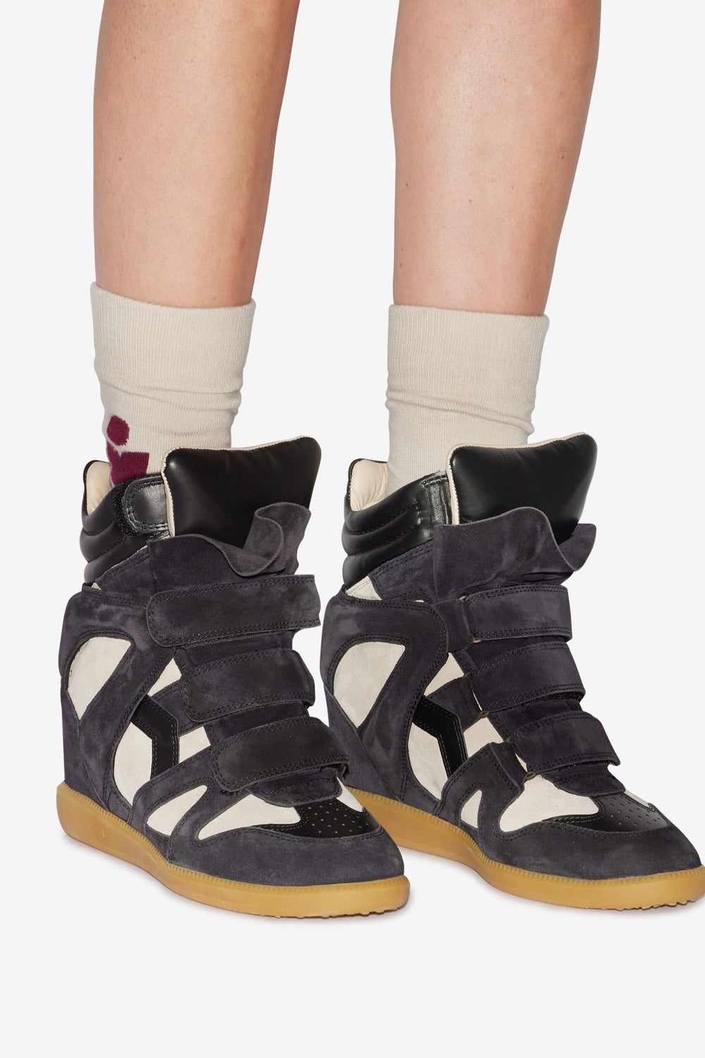 Bekett カーフスエードレザー製 プラットフォームスニーカー - Faded black/chalk - Woman - 5