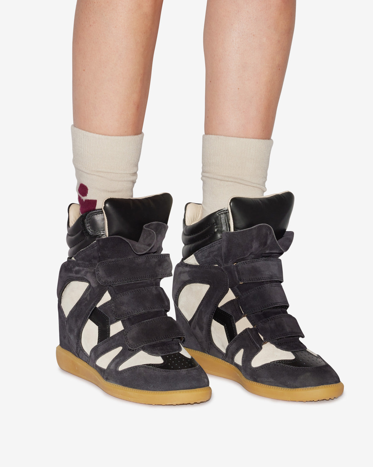 Bekett カーフスエードレザー製 プラットフォームスニーカー - Faded black/chalk - Woman - 5