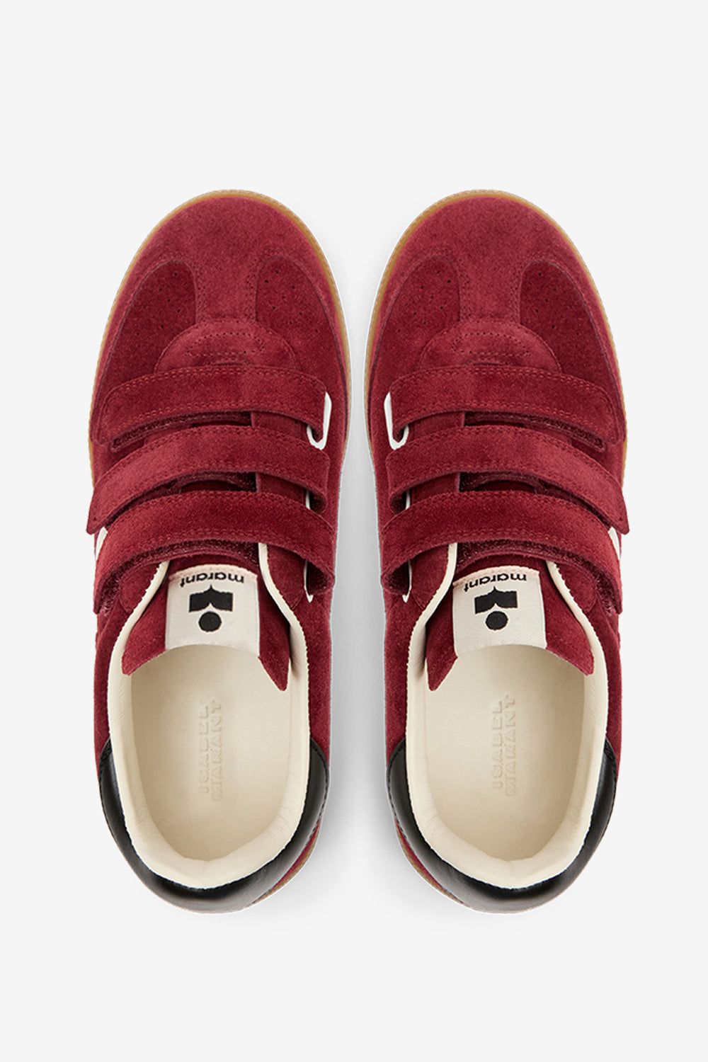 Sneakers basse beth in pelle di vitello scamosciata - Burgundy-ecru - Woman - 4
