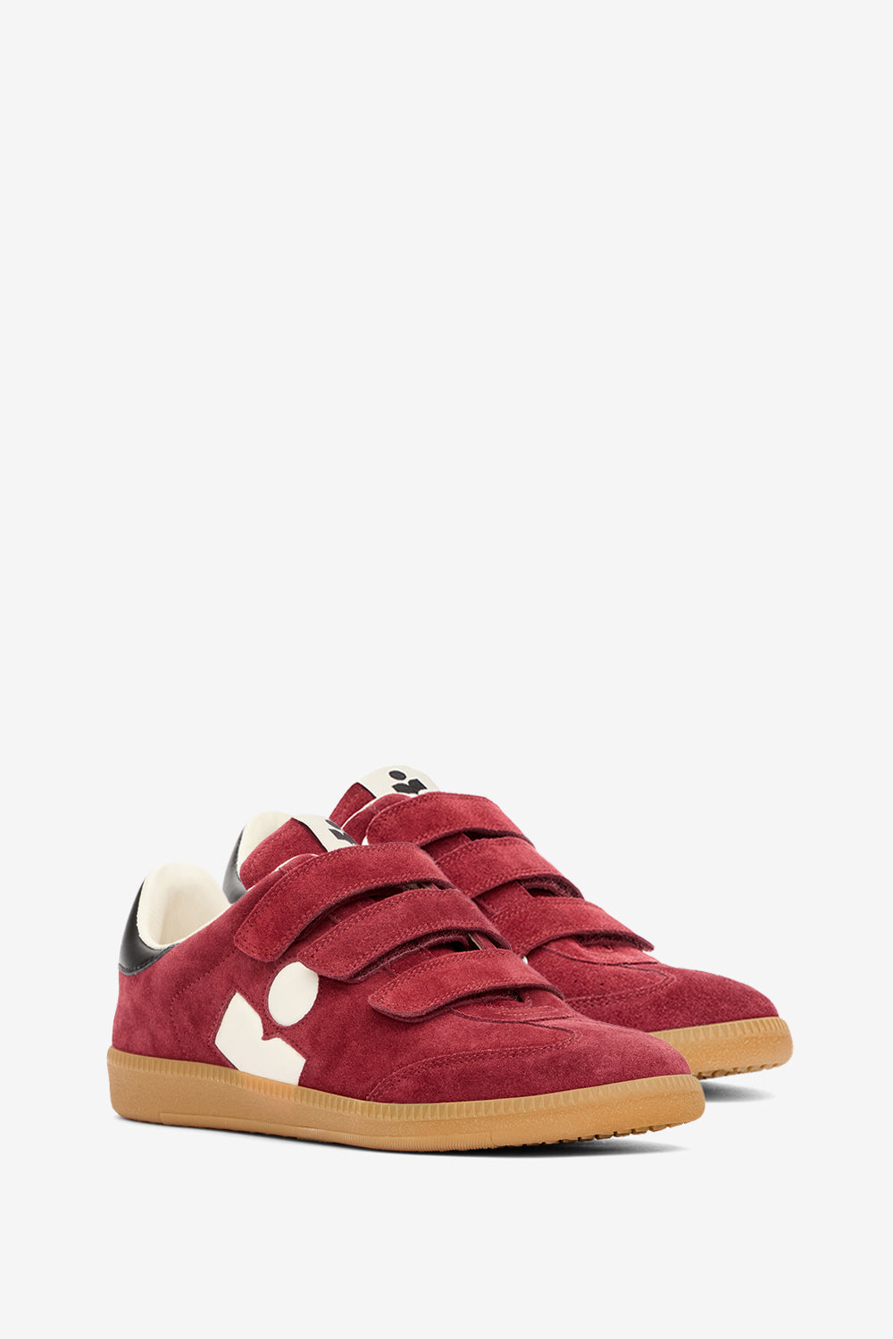 Sneakers basse beth in pelle di vitello scamosciata - Burgundy-ecru - Woman - 3