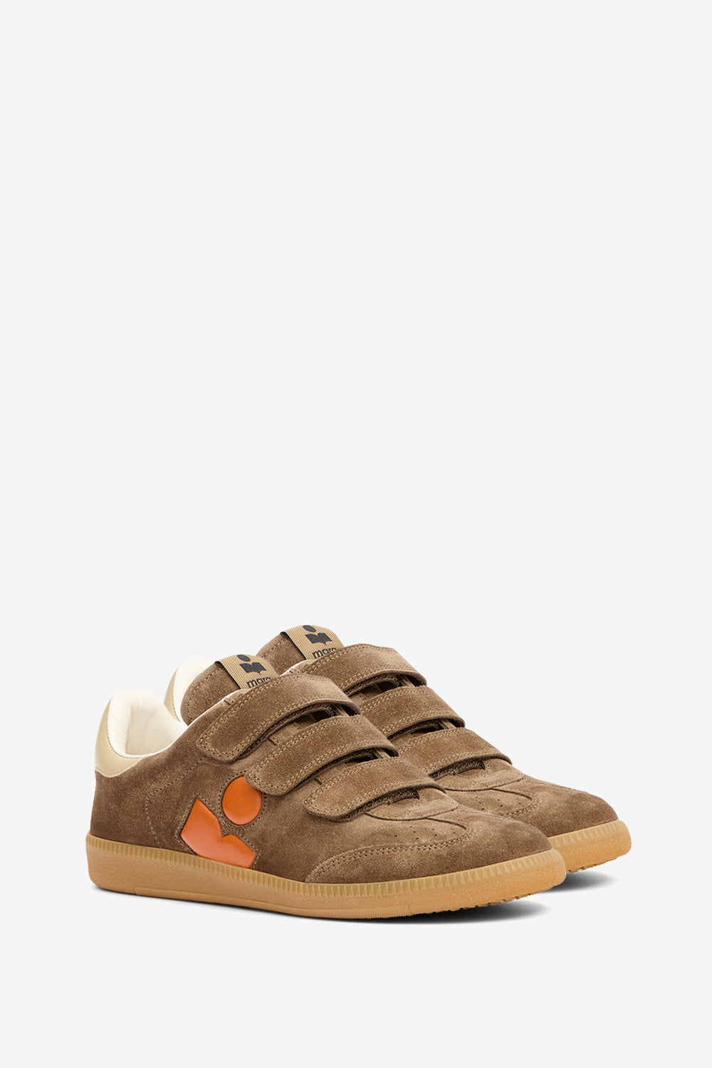 Beth 스웨이드 송아지 가죽 로우탑 스니커즈 - Khaki-orange - Woman - 3