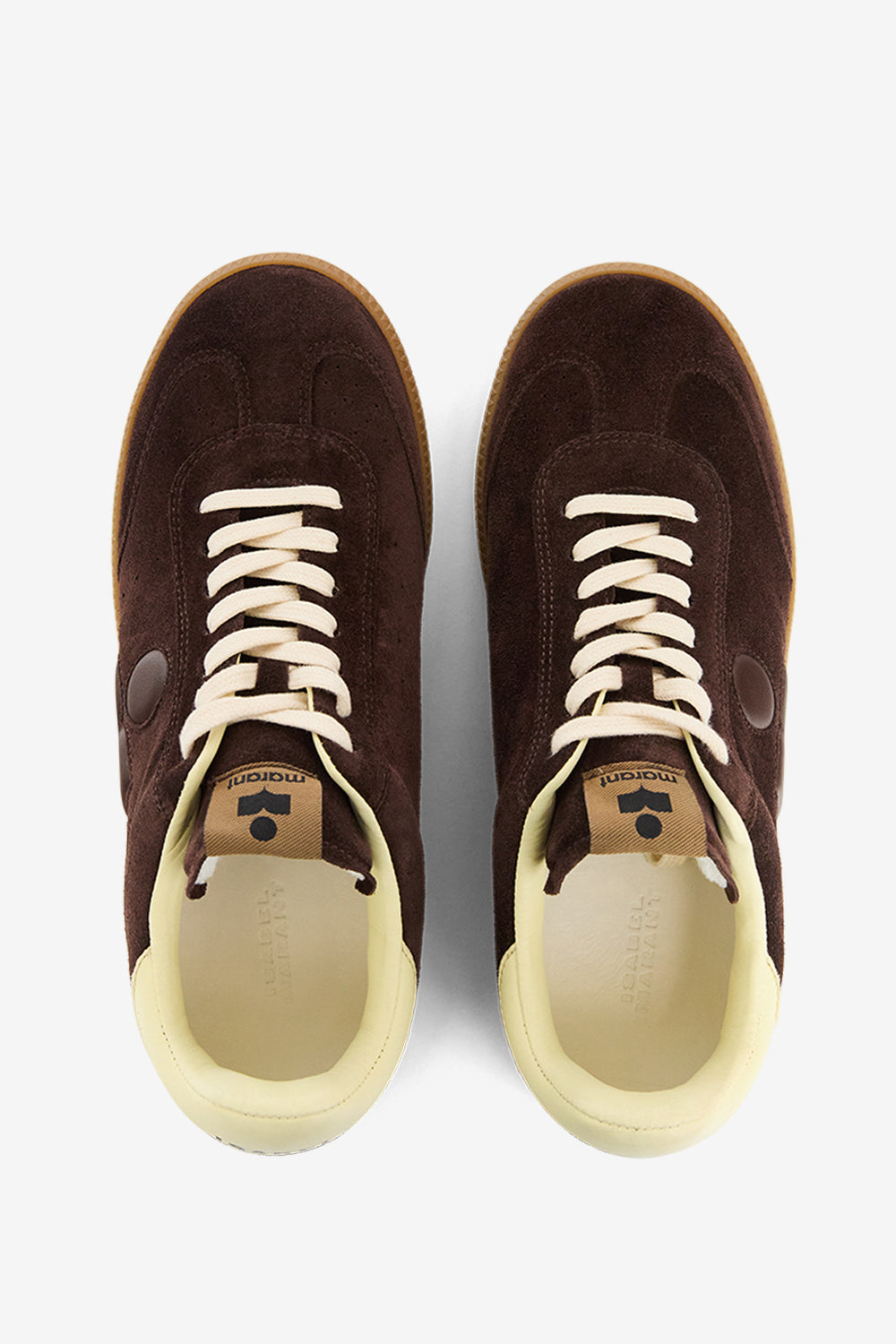 Sneakers bryce basse in pelle scamosciata - Chocolate - light yellow - Woman - 4