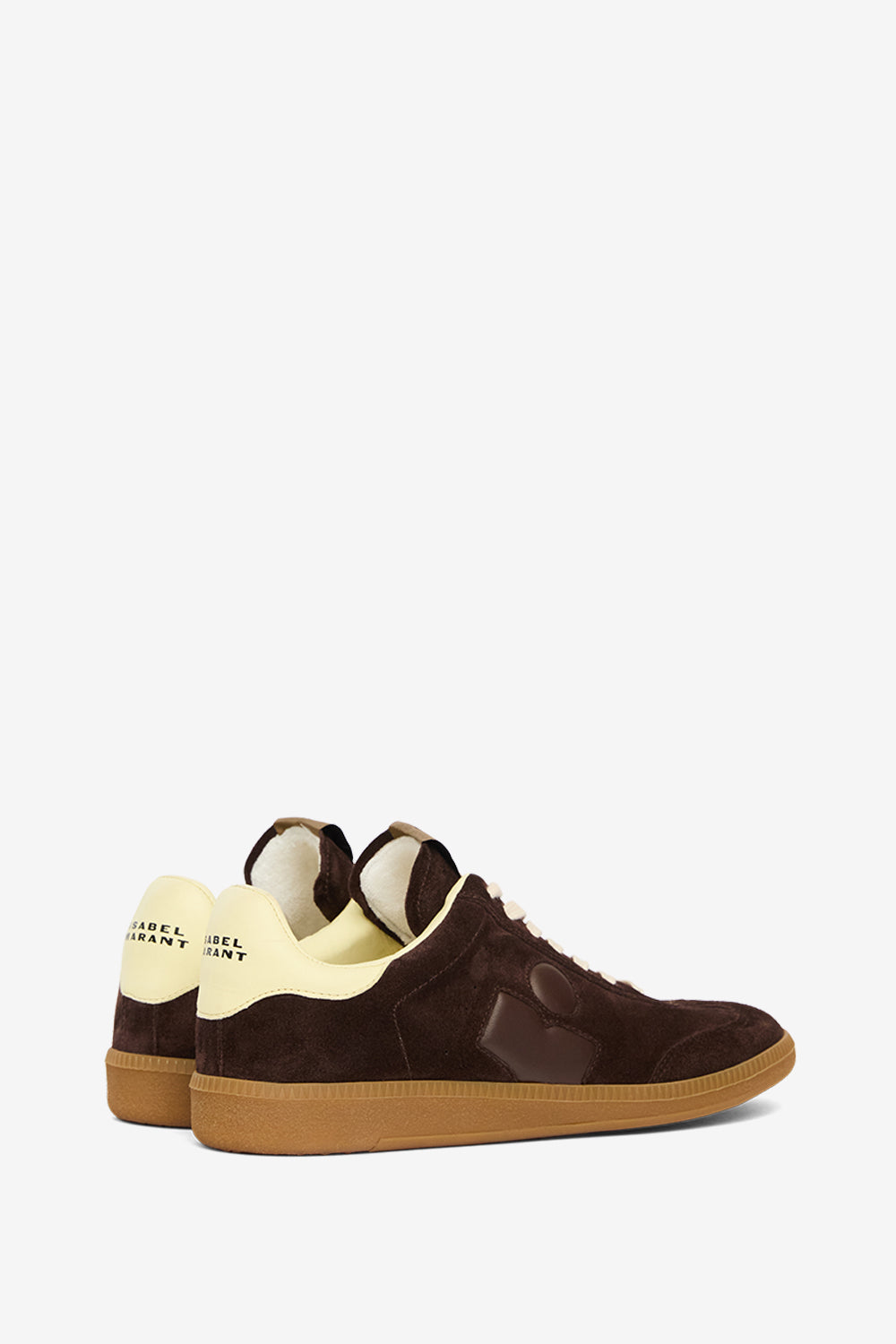 Sneakers bryce basse in pelle scamosciata - Chocolate - light yellow - Woman - 2