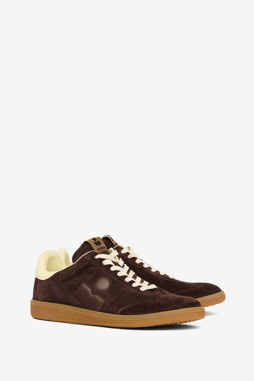 Sneakers bryce basse in pelle scamosciata - Chocolate - light yellow - Woman - 3