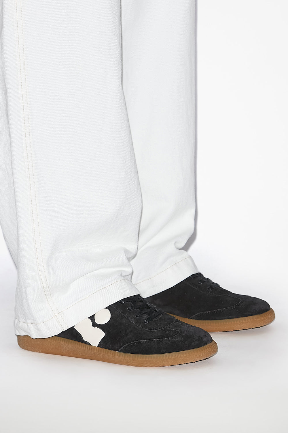 Sneakers bryce basse in pelle di vitello scamosciata - Faded black/chalk - Woman - 5