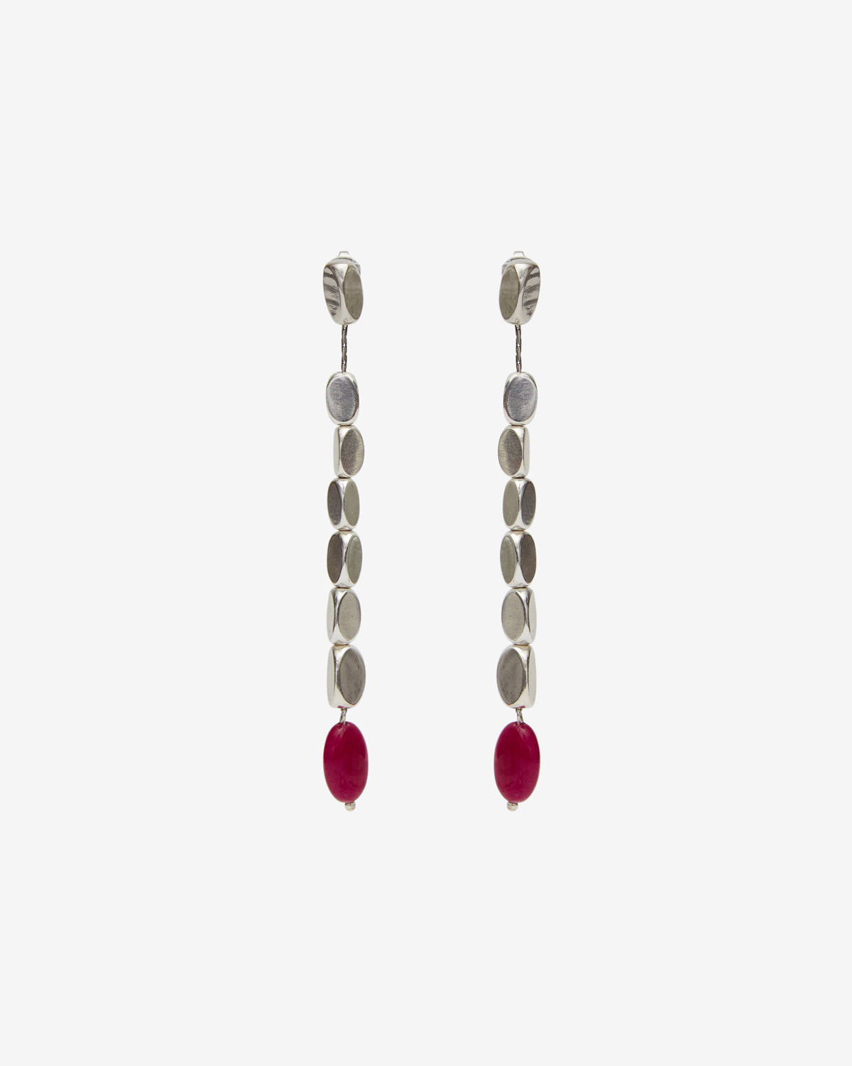 Pendientes leotie Woman Fuchsia and silver 1