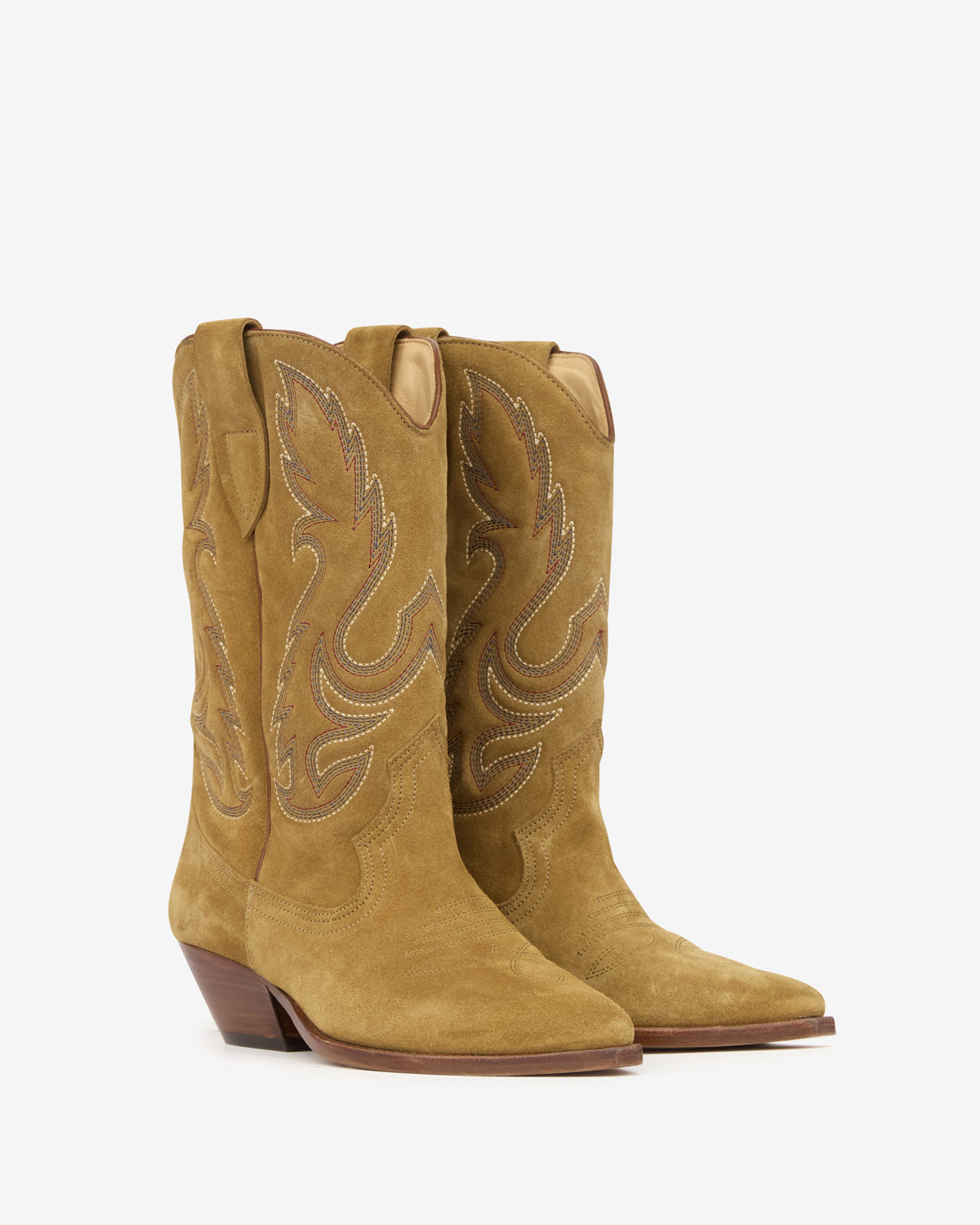 Duerto embroidered suede calfskin leather cowboy boots - Sepia - Woman - 3
