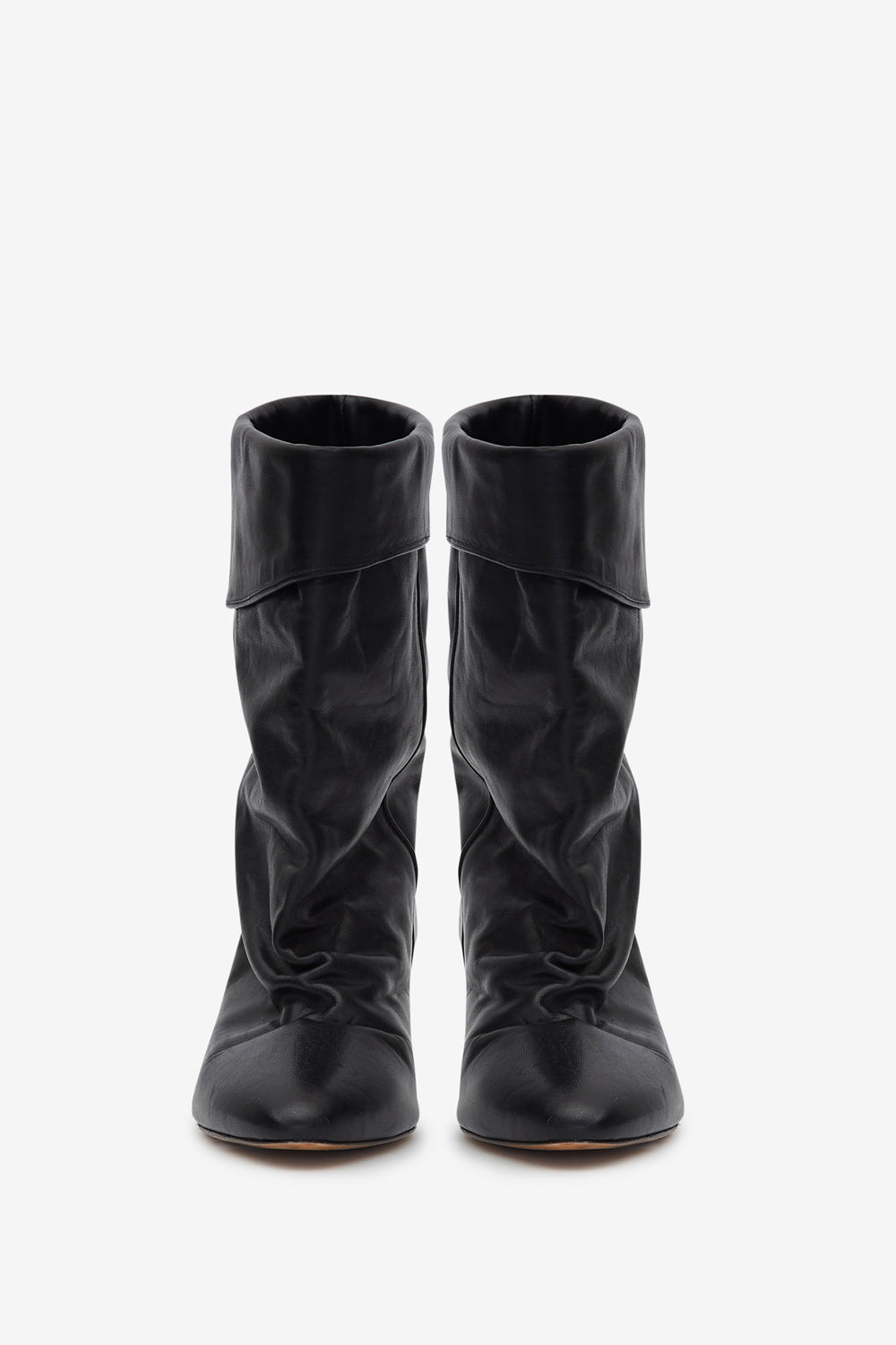 Dalby draped leather boots - Black - Woman - 4