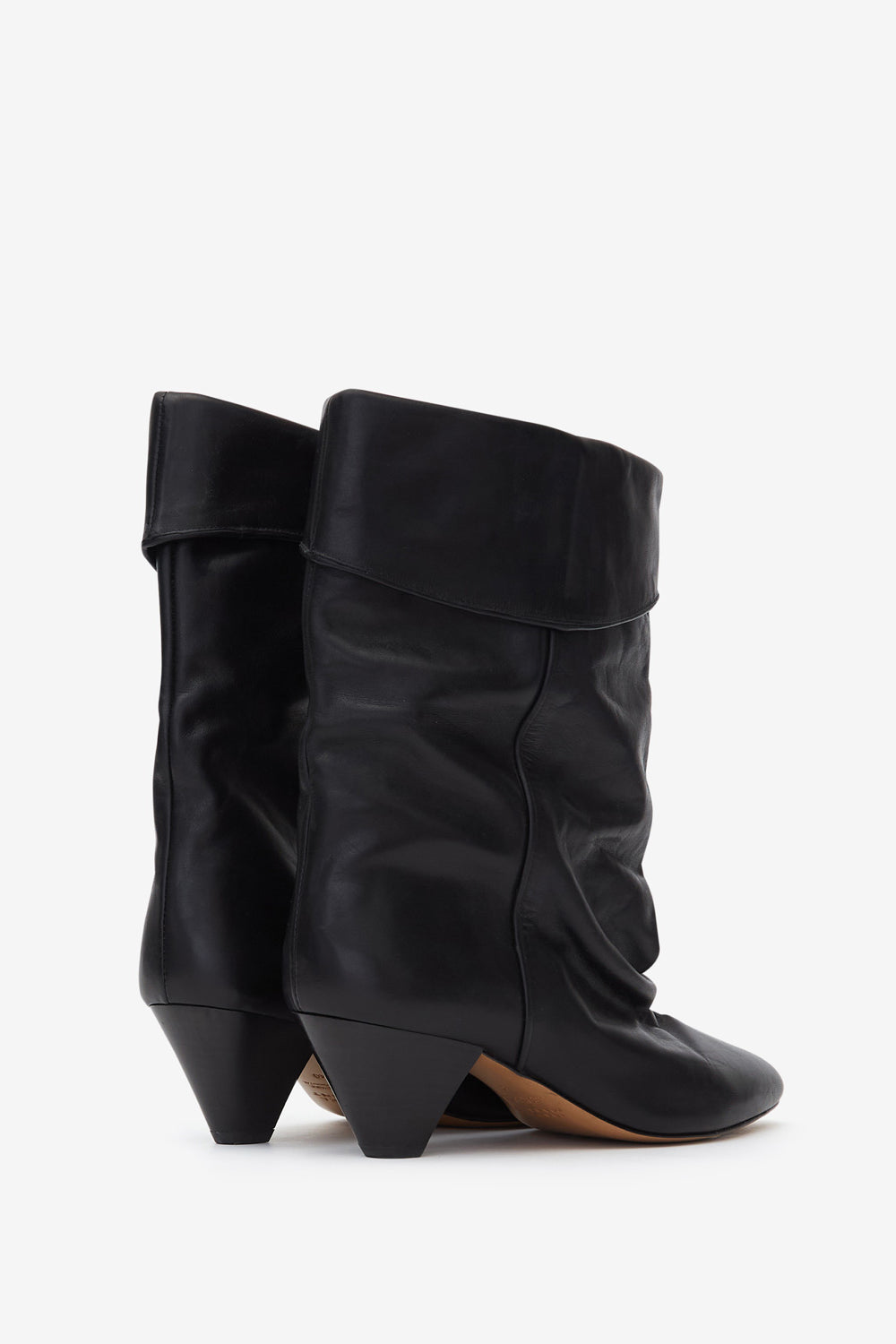 Dalby draped leather boots - Black - Woman - 2
