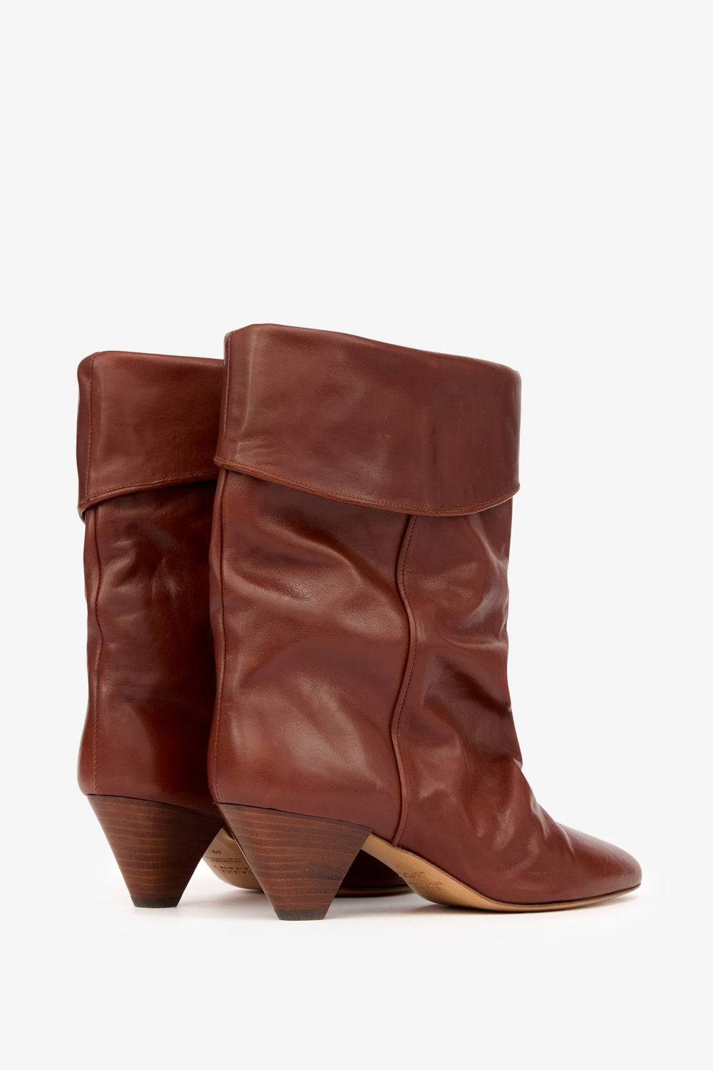 Dalby draped leather boots - Brown - Woman - 2