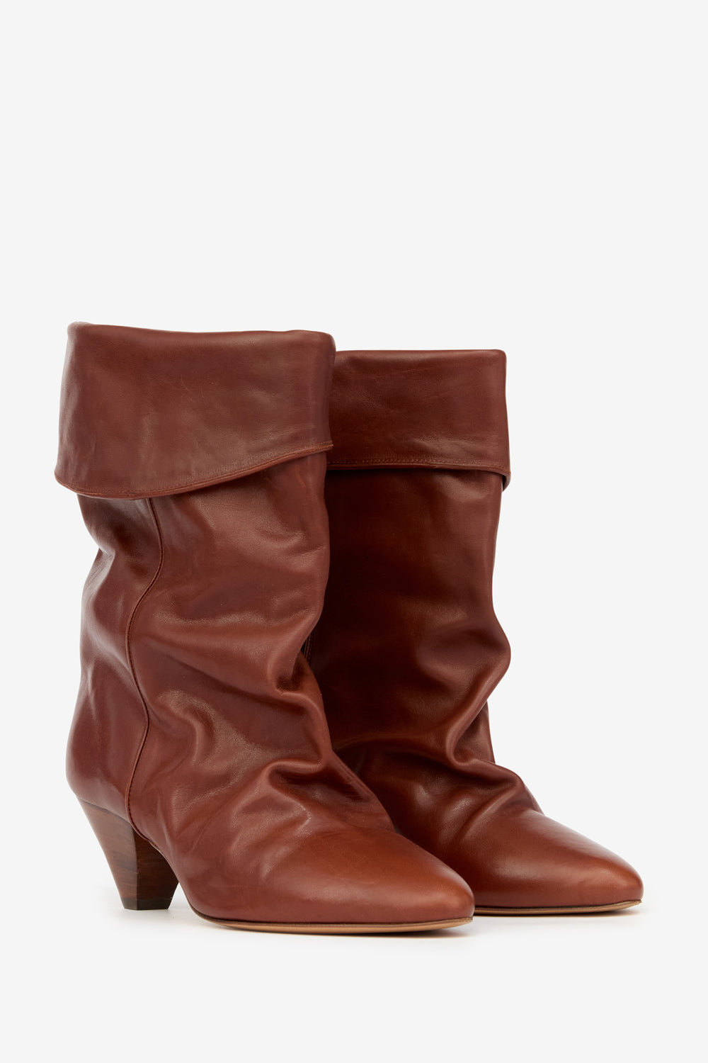 Dalby draped leather boots - Brown - Woman - 3