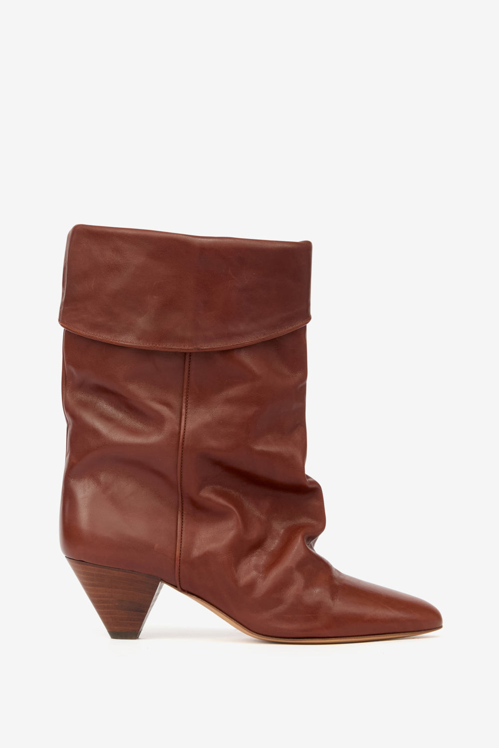 Dalby draped leather boots - Brown - Woman - 1