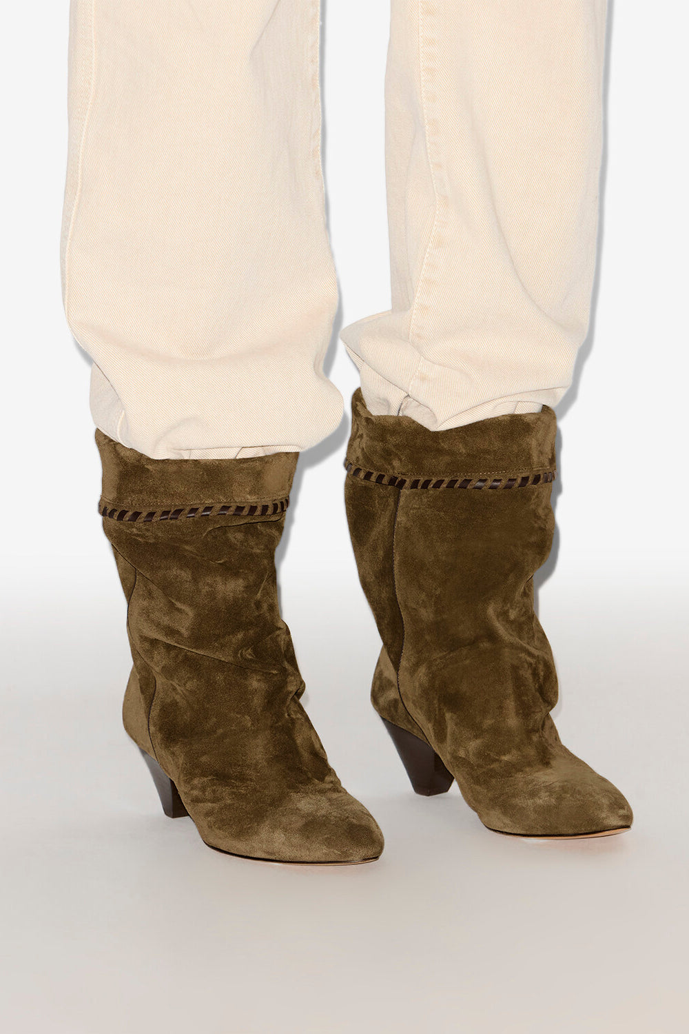 Botas drapeadas de piel de ante de becerro dalby - Bronce - Woman - 5