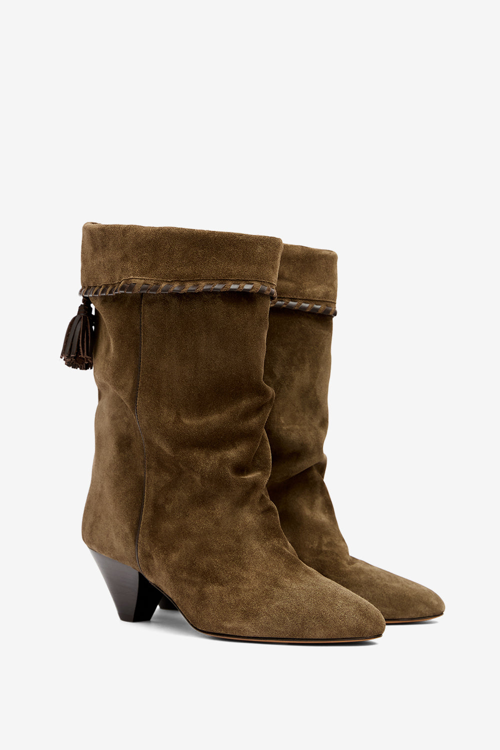 Botas drapeadas de piel de ante de becerro dalby - Bronce - Woman - 3