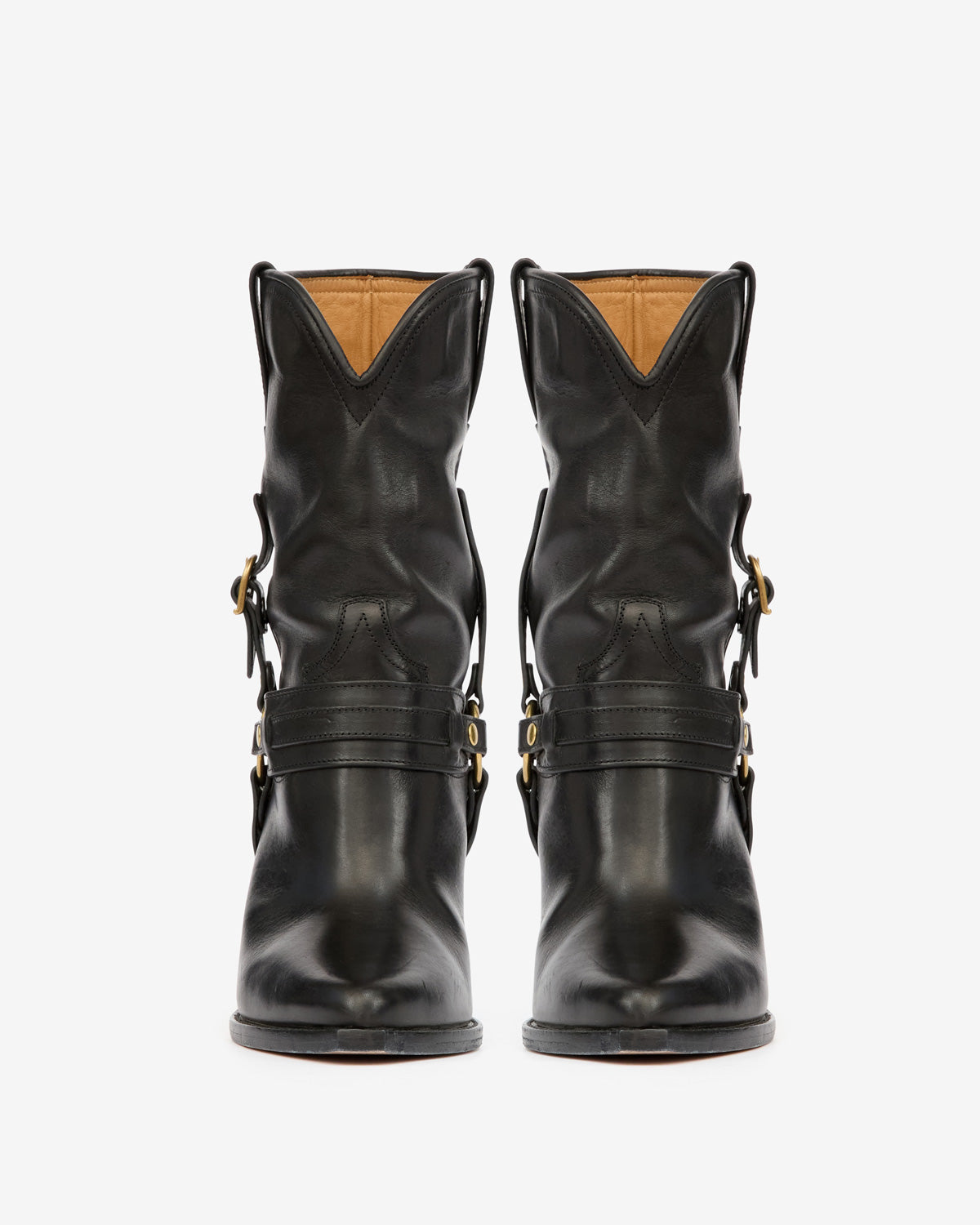Cowboystiefel lyka aus leder mit riemen - Schwarz - Woman - 4