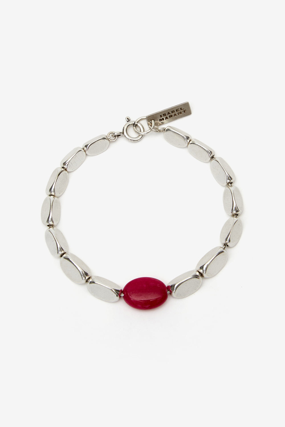 Armband aus metallperlen leotie - Fuchsia and silver - Woman - 1