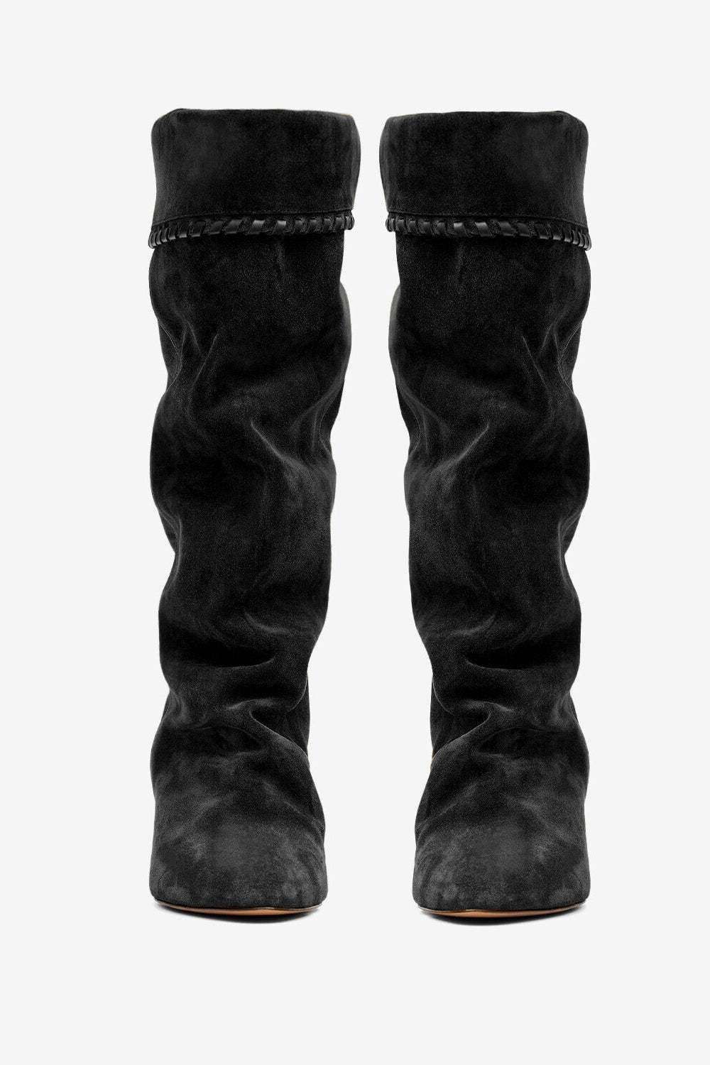 Elita draped suede calfskin leather boots - Black - Woman - 4