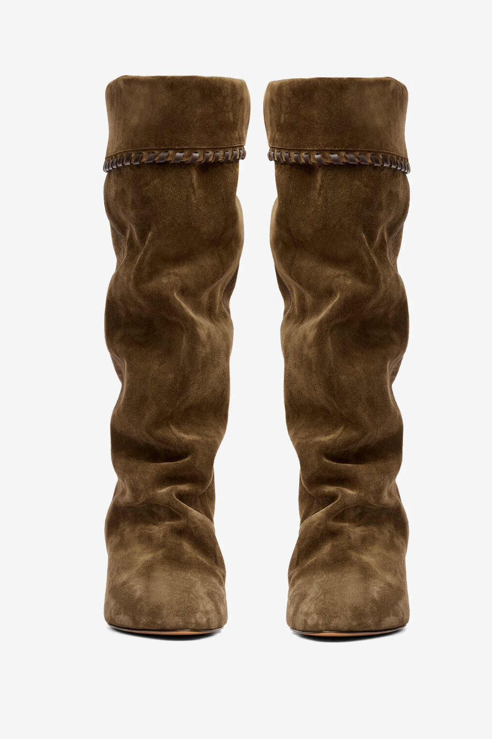 Bottes elita drapées en cuir de veau velours - Bronze - Woman - 4