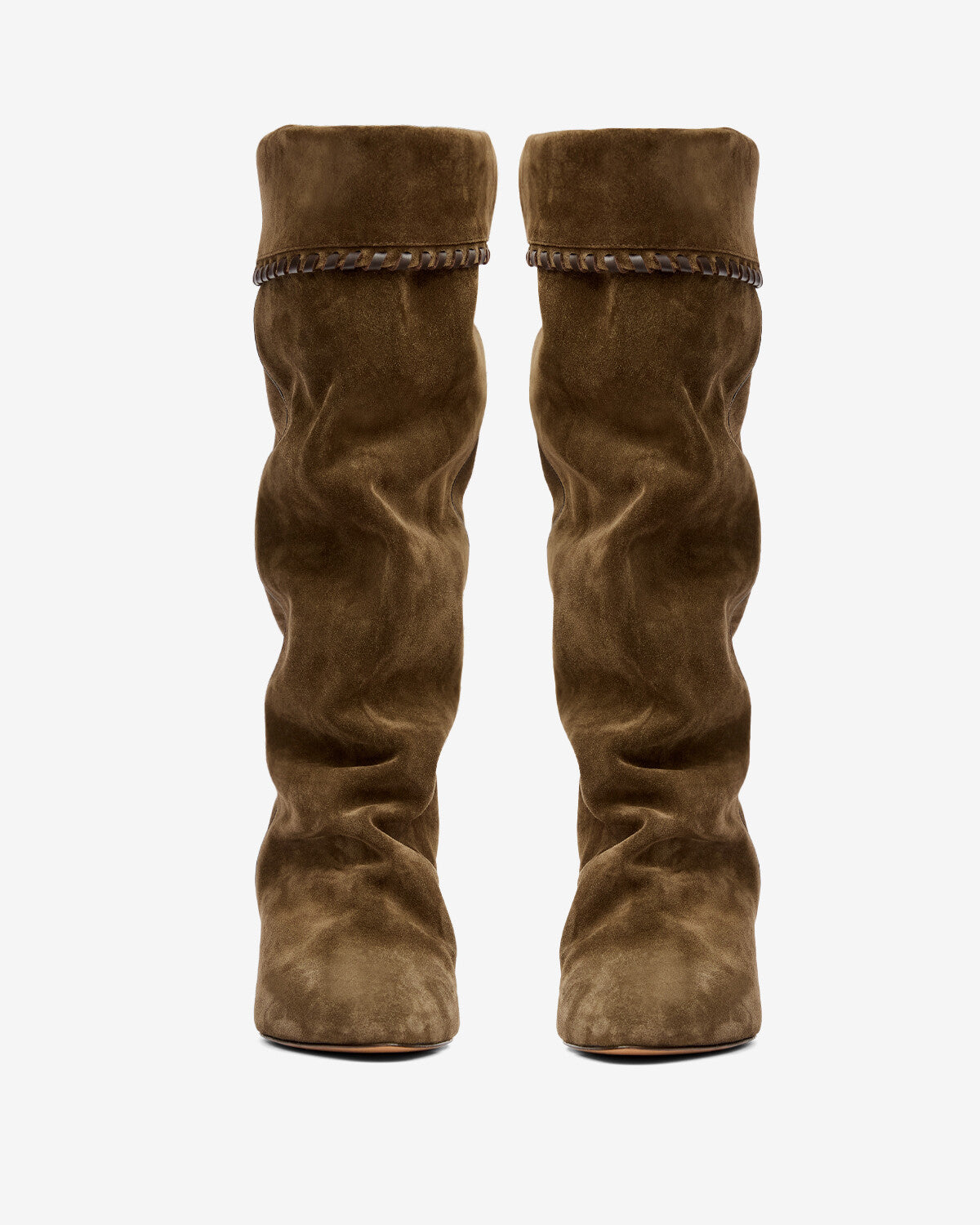 Bottes elita drapées en cuir de veau velours - Bronze - Woman - 4