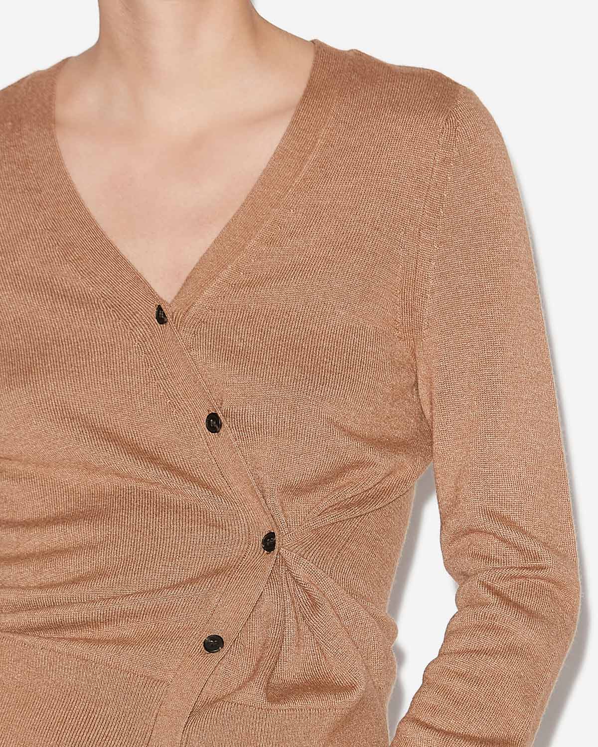 Cardigan twisté carline en maille - Camel - Woman - 2