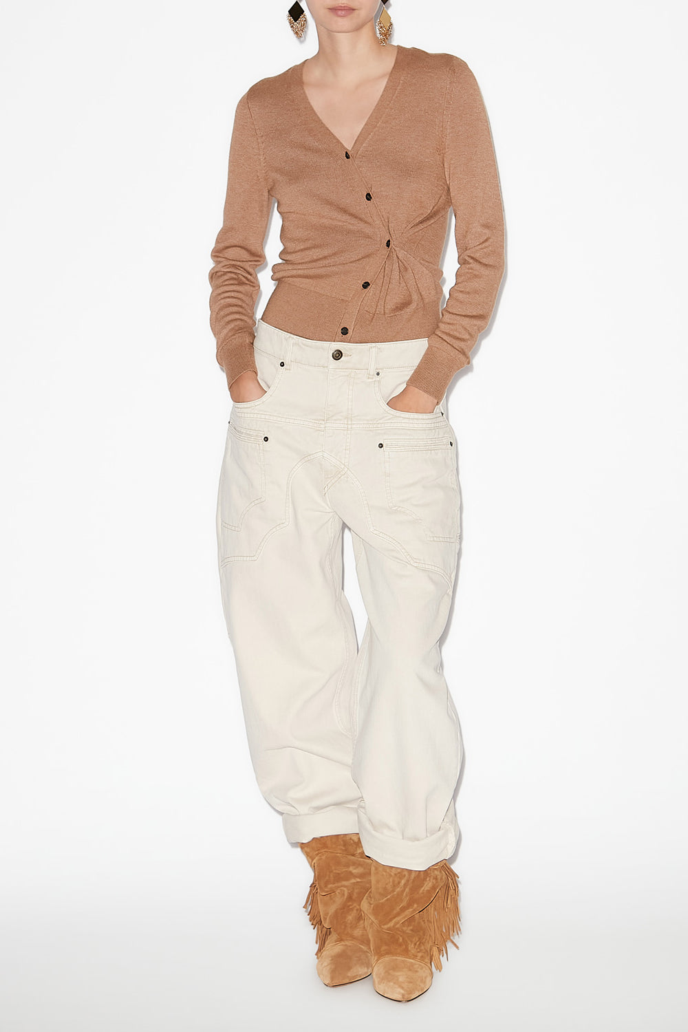 Strickjacke carline in twist - Camel - Woman - 2