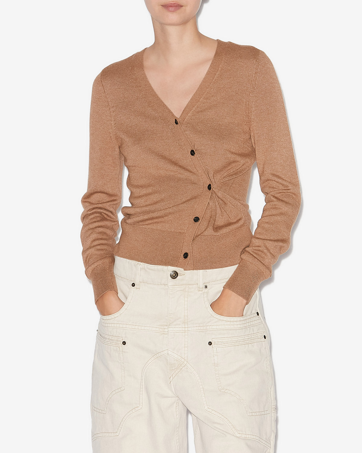 Carline cardigan Woman Camel 5