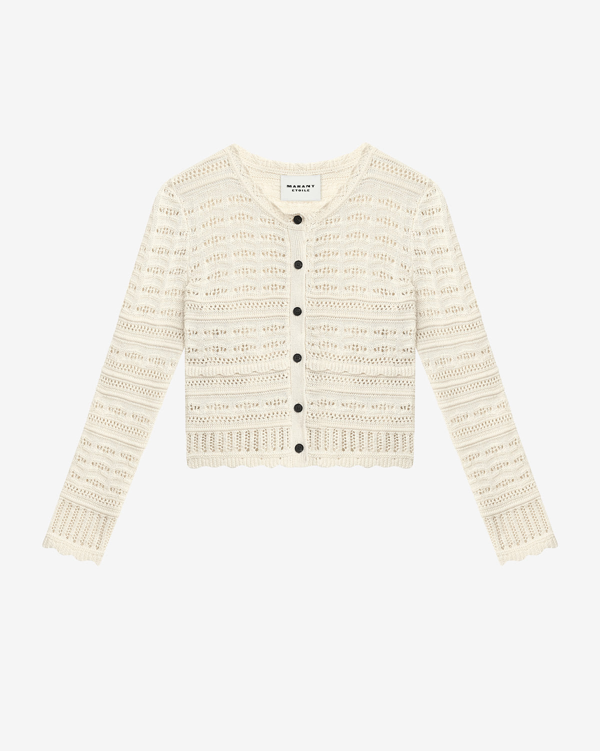 Ajaline short openwork knit cardigan - Ecru - Woman - 5