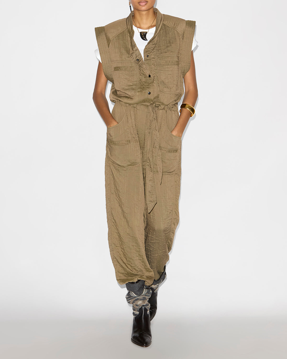 Suzie jumpsuit Woman Khaki 4